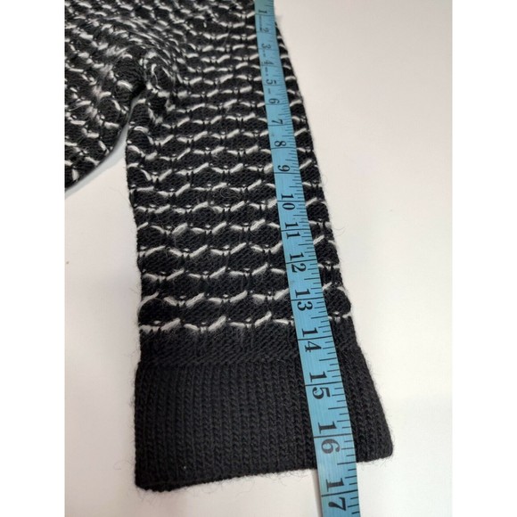 Nara Maglie Italy Alpaca Wool Blend Cardigan Black/White Womens Size M/L - Picture 11 of 11